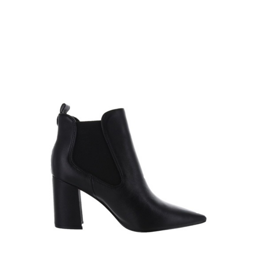 Marc Fisher Taci Black Leather Pointy Toe Chelsea Ankle Boots‎